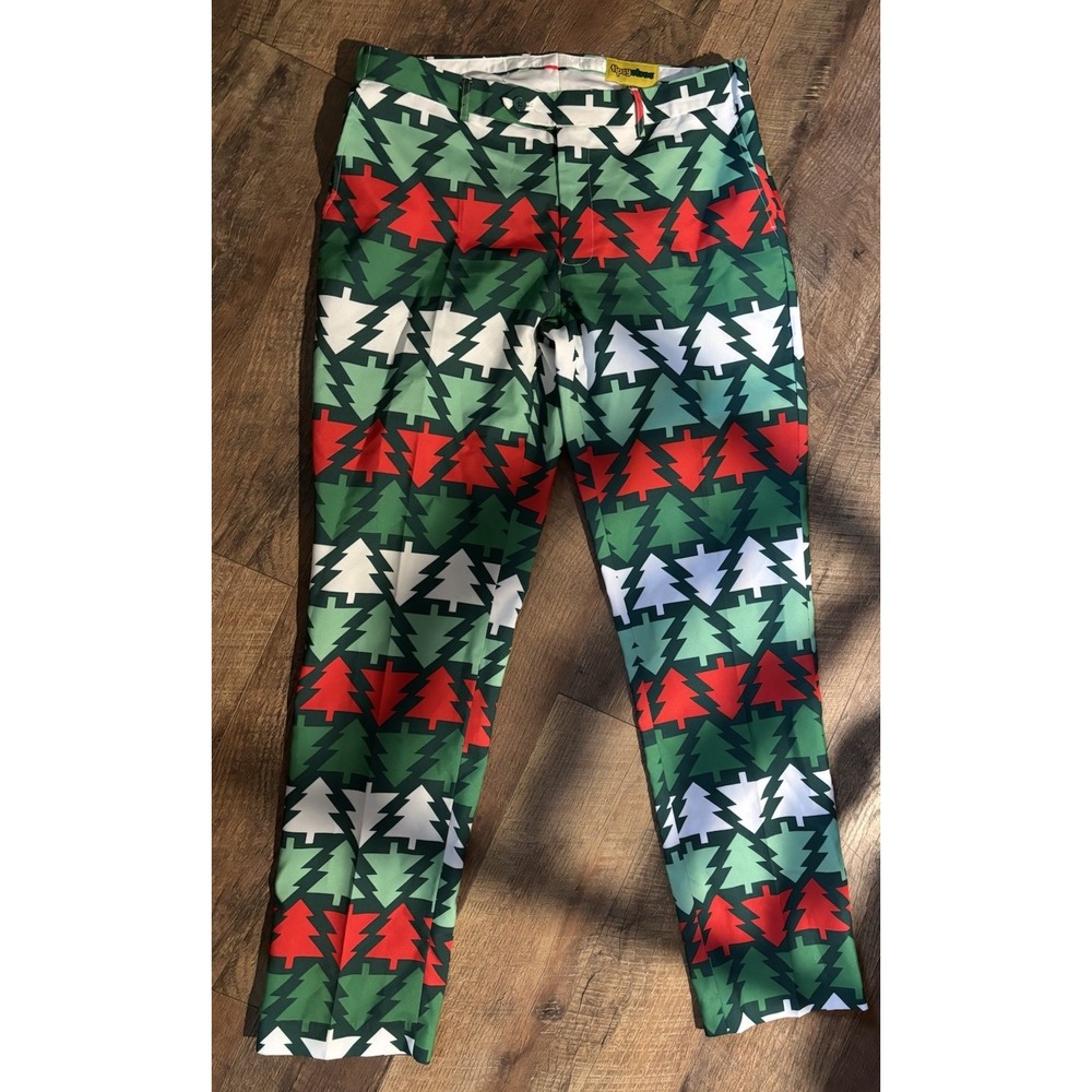 Tipsy Elves Men's 34 Ugly Christmas Pants Christmas Trees